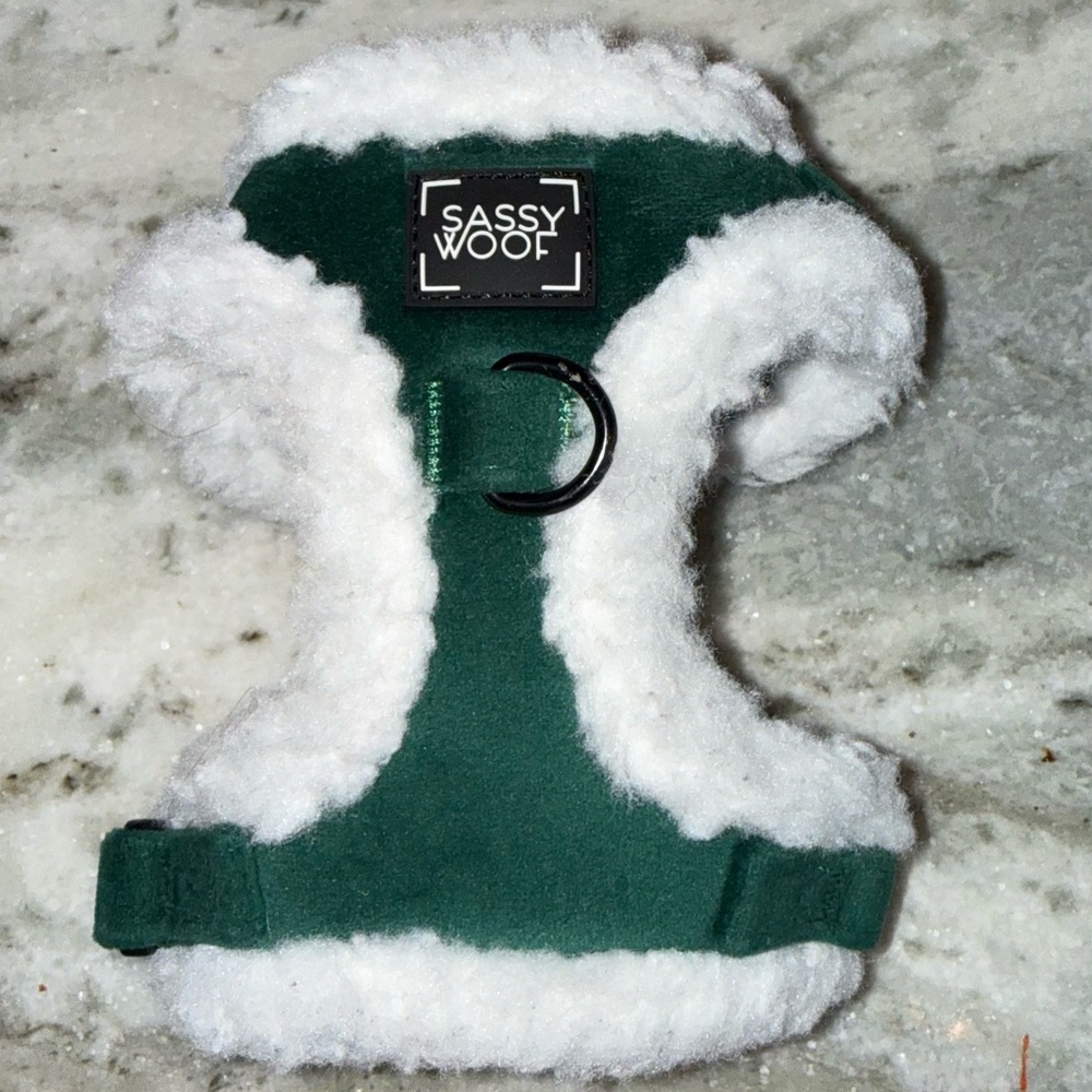 Sassy Woof Green and White Dog Harness